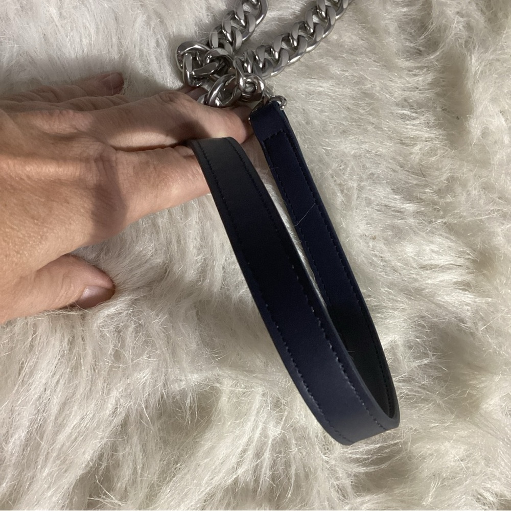 Stella McCartney Jazz Heart Black & Blue Glittery Crossbody Bag Whipstitching - Picture 11 of 12